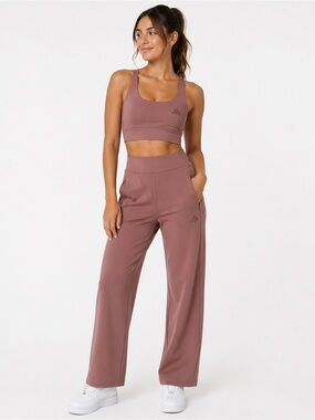 adidas Women’s Wide-Leg Sweatpants — Dusty Rose